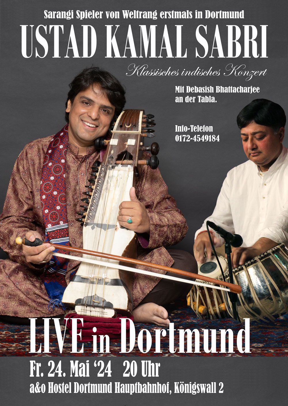 Sarangi-Konzert mit Ustad Kamal Sabri und Debasish Bhattacharjee in Dortmund