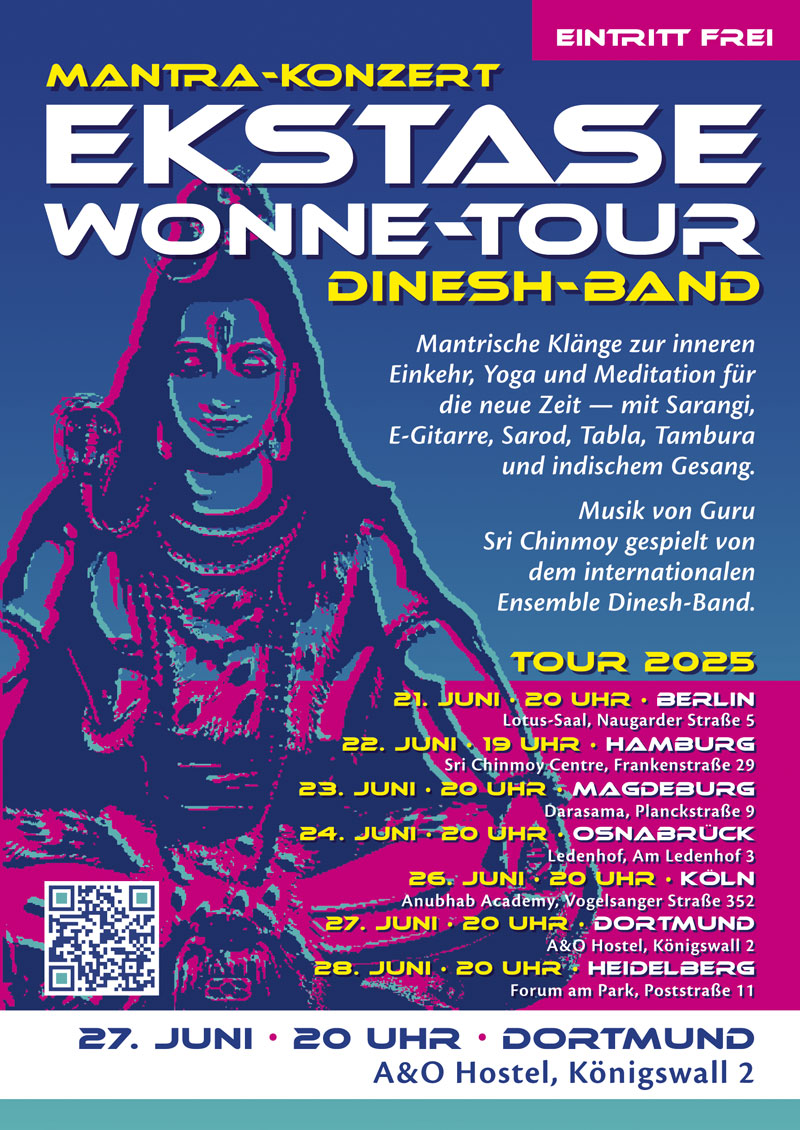 Mantra Konzert mit Dinesh Band 27. Juni, Ekstase-Wonne-Tour 2025